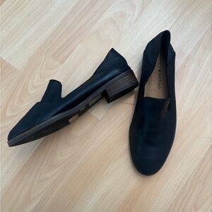 Lucky Brand Black Slip-On Leather Loafers